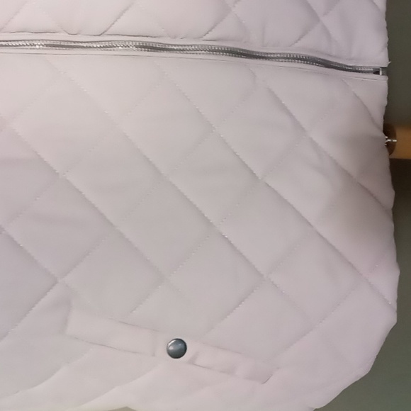 Laura Scott Light Mauve Pink Full Zip Puffer Vest w Big Front Snap Pockets 3X - Picture 3 of 5